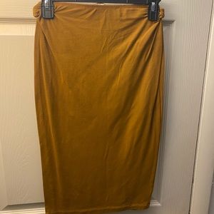 Forever 21 Midi Mustard Yellow Skirt